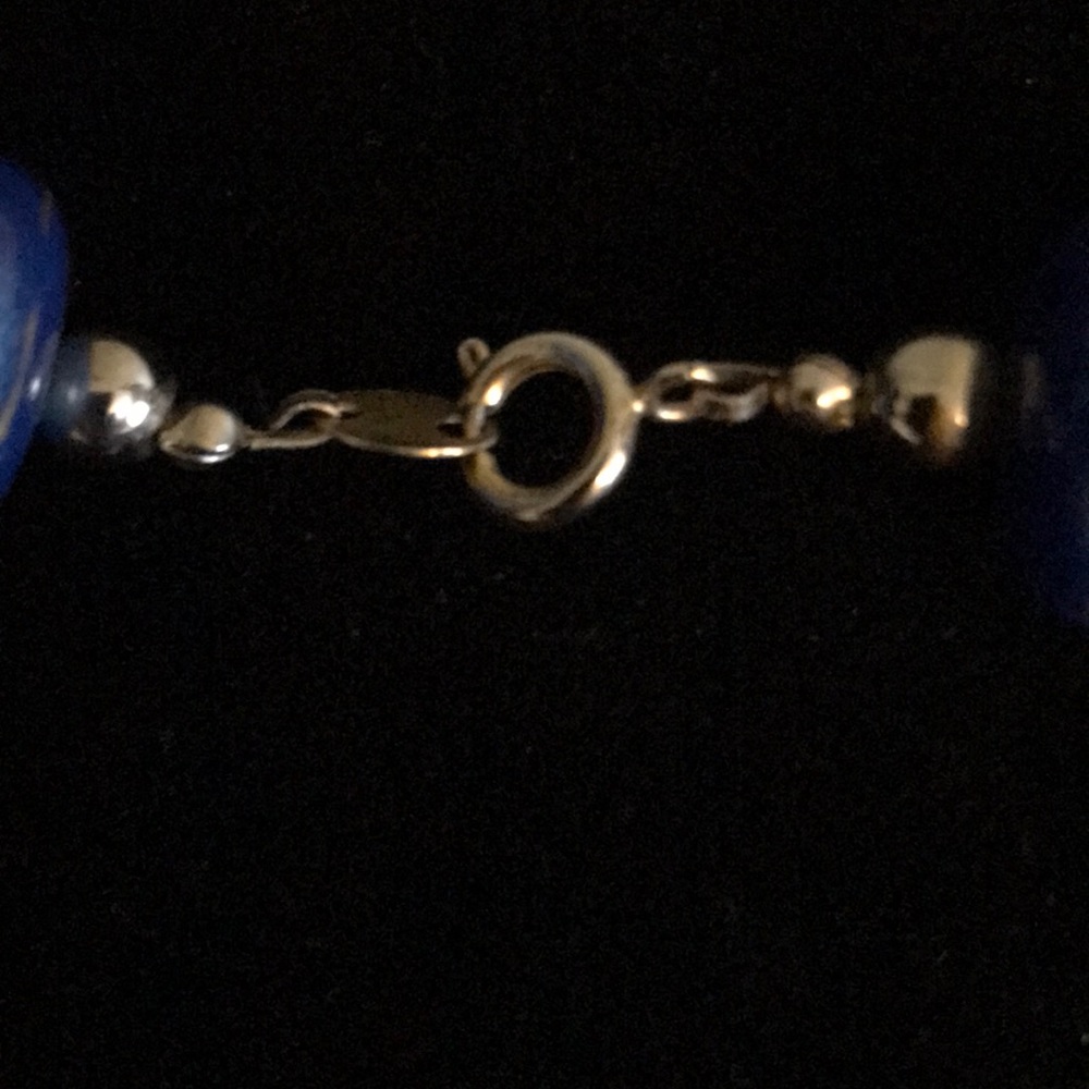 Blue and gold beaded necklace - Picture 3 of 3